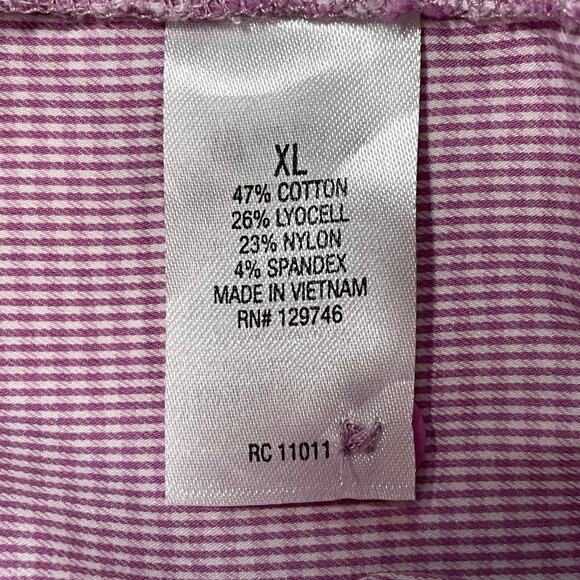 Ridgecut Women’s Sz XL Pink Maroon Micro-Check Work Shirt Short Sleeve Stretch - Picture 9 of 10